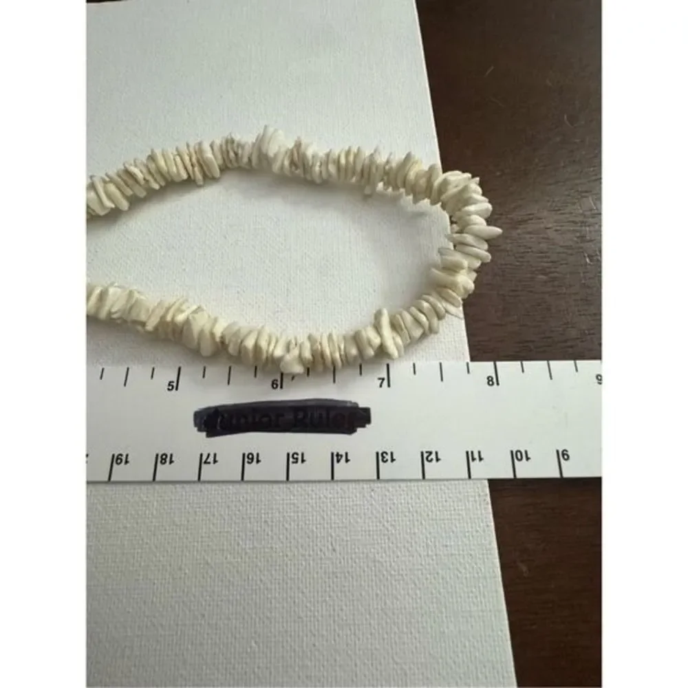 Vintage Y2K Womens White Pebbled Stone Collar Choker Necklace Surfer Beachy 90's